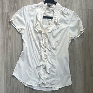 Express White Ruffled Blouse - Size XS